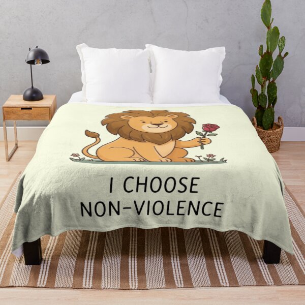 Item preview, I Choose Non-Violence Lion Rose Peace Awareness Design designed and sold by ANJ Creative Designs.