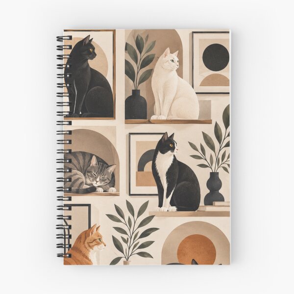 Item preview, Elegant Scandinavian Cats Pattern | Nordic Floral Cat Design designed and sold by Aramdesing.