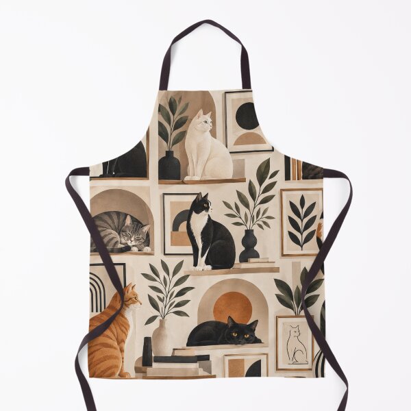 Item preview, Elegant Scandinavian Cats Pattern | Nordic Floral Cat Design designed and sold by Aramdesing.