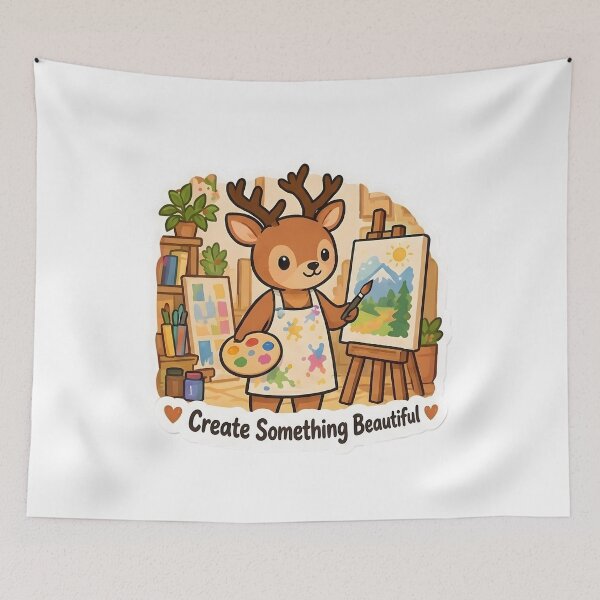 Item preview, Cute Deer Painter – Create Something Beautiful Artist Gift designed and sold by Isliath.