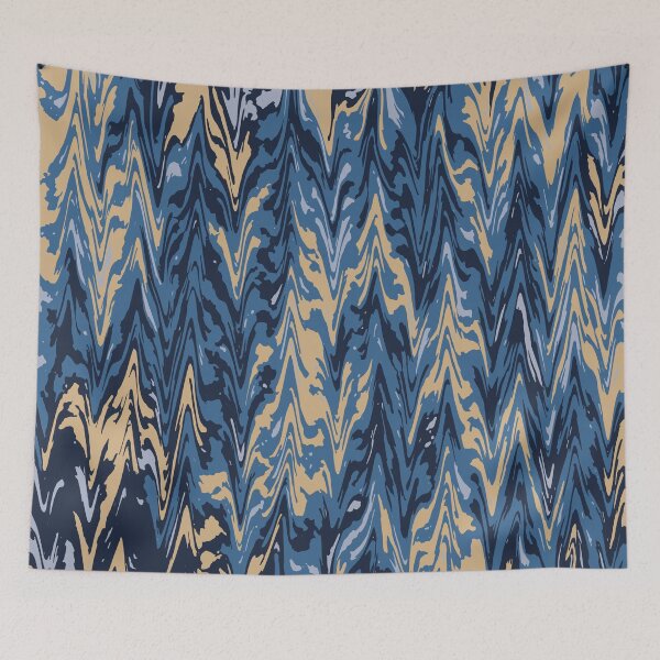 Item preview, Blue Camo Digital Liquify Pattern in Blue, Beige and Black designed and sold by ShopieHome.
