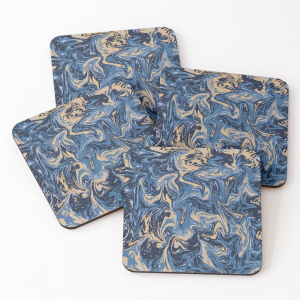 Item preview, Blue Camo Digital Pattern in Blue Shades, Beige and Black designed and sold by ShopieHome.