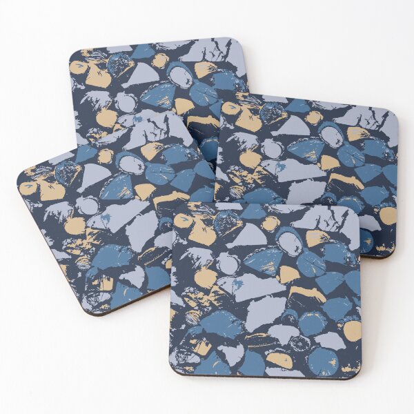 Item preview, Blue Camouflage Digital Wood Pattern in Blue Shades, Beige and Black designed and sold by ShopieHome.