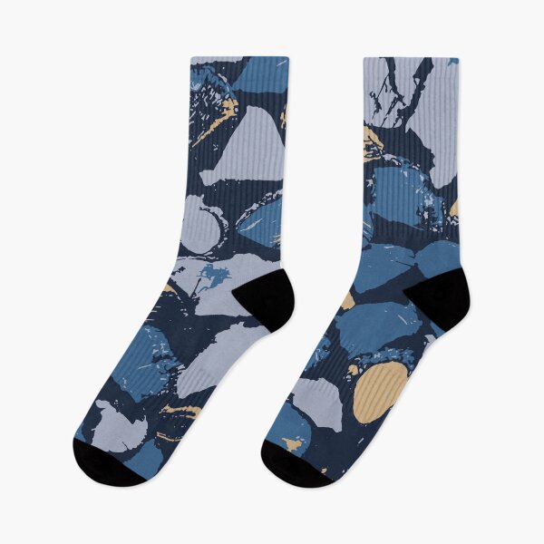 Item preview, Blue Camouflage Digital Wood Pattern in Blue Shades, Beige and Black designed and sold by ShopieHome.