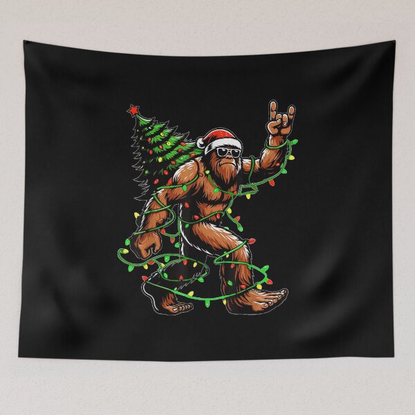 Item preview, Santa Bigfoot Christmas Tree Xmas Lights Funny Sasquatch  designed and sold by LeonellDavy.