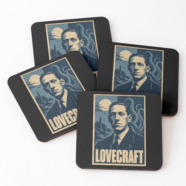 Item preview, Lovecraft Hope Poster - Dark Blue HP Lovecraft Cthulhu Art, Cosmic Horror Print designed and sold by ValentinaHramov.