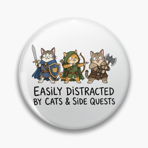 Item preview, Easily Distracted by Cats and Side Quests Funny Gamer designed and sold by ShirtWreck.