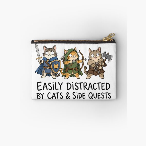 Item preview, Easily Distracted by Cats and Side Quests Funny Gamer designed and sold by ShirtWreck.