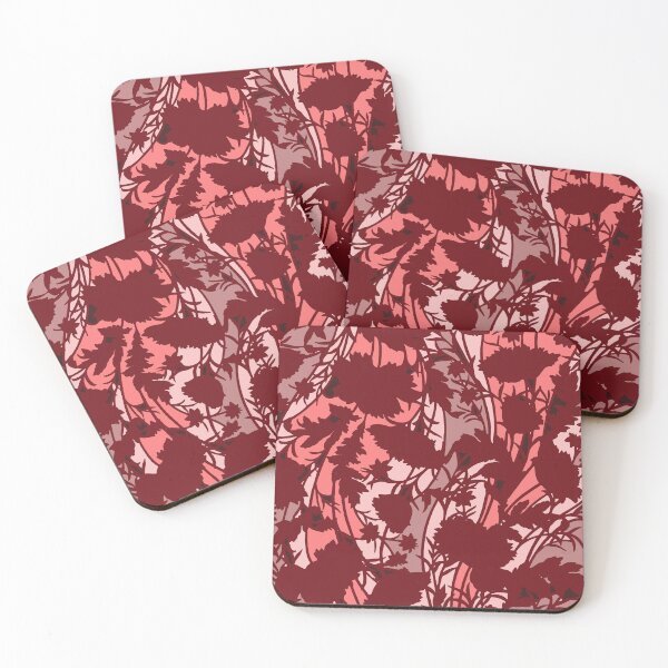 Item preview, Red Leaves Camouflage Digital Flowers Pattern in Red Shades and Pink designed and sold by ShopieHome.
