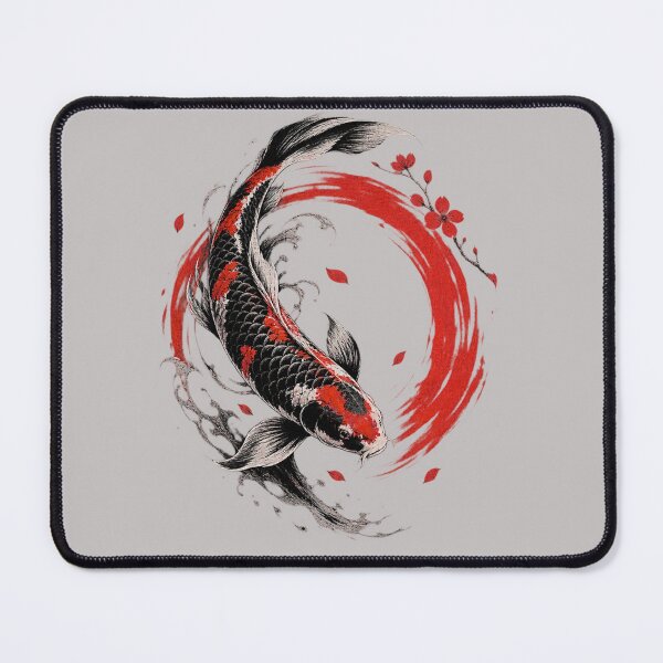 Item preview, Japanese Koi Fish Red Sun Art Print designed and sold by UnofficiallyDropped.