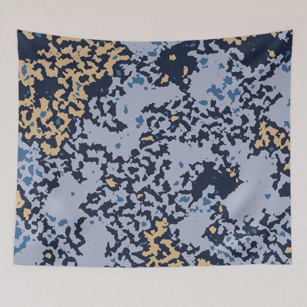 Item preview, Blue Camo Digital Cloud Pattern in Blue, Beige and Black designed and sold by ShopieHome.
