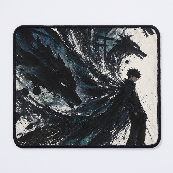 Item preview, Megumi Fushiguro Abstract Shadow Wolves Poster | Jujutsu Kaisen Anime Art designed and sold by OrionInkVault.