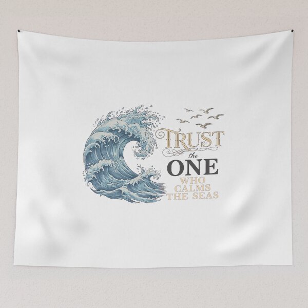 Item preview, Trust The One Who Calms The Seas Christian Ocean Quote Art designed and sold by Vibe-Vary.