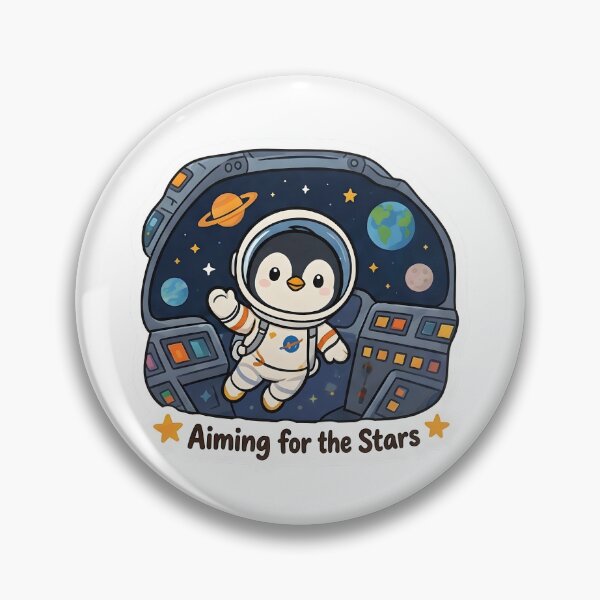 Item preview, Cute Penguin Astronaut – Aiming for the Stars Space Lover Gift designed and sold by Isliath.