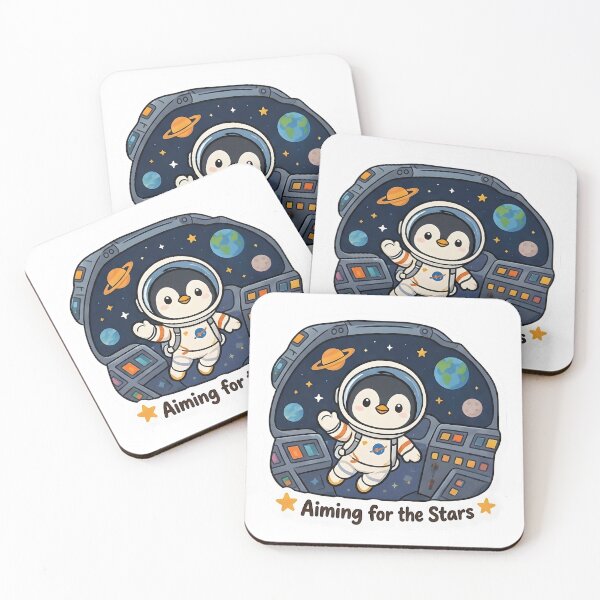 Item preview, Cute Penguin Astronaut – Aiming for the Stars Space Lover Gift designed and sold by Isliath.
