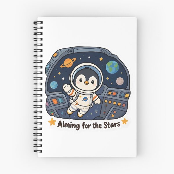 Item preview, Cute Penguin Astronaut – Aiming for the Stars Space Lover Gift designed and sold by Isliath.