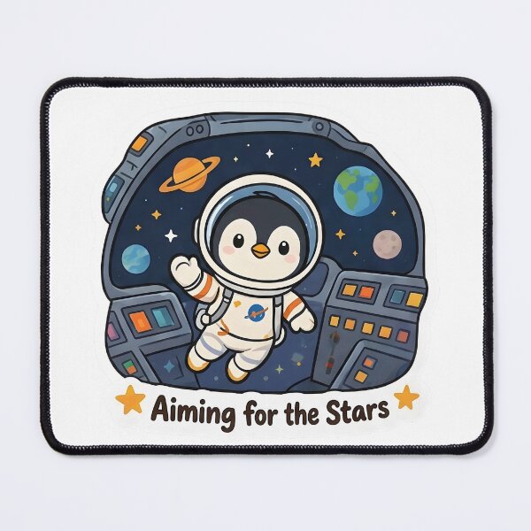 Item preview, Cute Penguin Astronaut – Aiming for the Stars Space Lover Gift designed and sold by Isliath.
