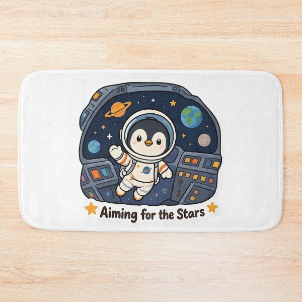 Item preview, Cute Penguin Astronaut – Aiming for the Stars Space Lover Gift designed and sold by Isliath.