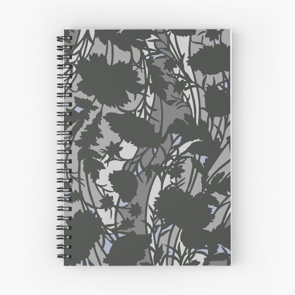 Item preview, Gray Leaves Camouflage Digital Flowers Pattern in Gray and Black designed and sold by ShopieHome.