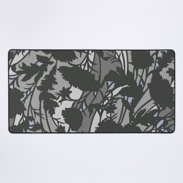 Item preview, Gray Leaves Camouflage Digital Flowers Pattern in Gray and Black designed and sold by ShopieHome.