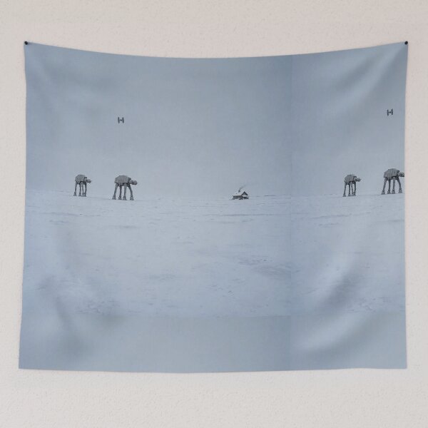 Item preview, AT-ATs Walking Toward Snowy Cabin designed and sold by Late Theory.