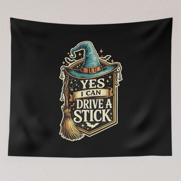 Item preview, Yes I Can Drive A Stick, Halloween Humor designed and sold by graphic-genie.