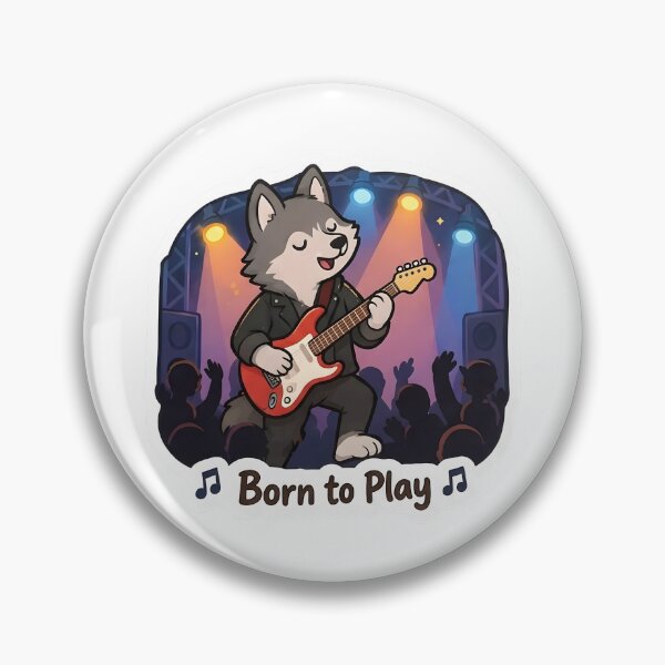 Item preview, Cute Wolf Guitarist – Born to Play Musician Gift designed and sold by Isliath.