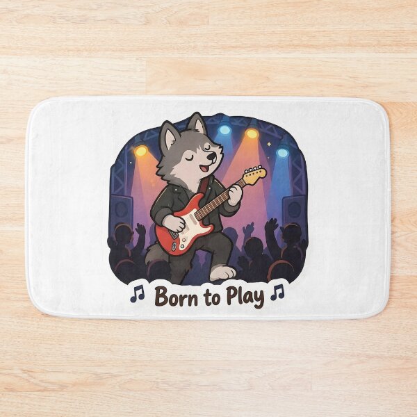 Item preview, Cute Wolf Guitarist – Born to Play Musician Gift designed and sold by Isliath.