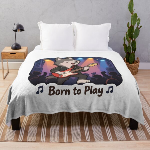 Item preview, Cute Wolf Guitarist – Born to Play Musician Gift designed and sold by Isliath.