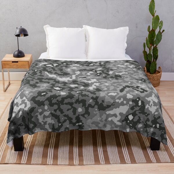 Item preview, Gray Camouflage Digital Cloud Pattern in Gray Shades and Black designed and sold by ShopieHome.