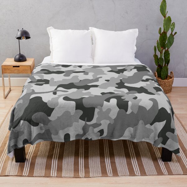 Item preview, Gray Camouflage Pattern in Gray Shades and Black designed and sold by ShopieHome.