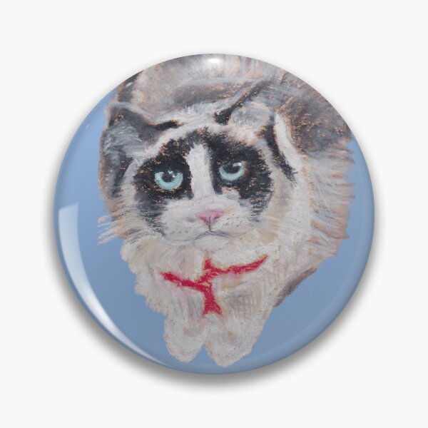 Item preview, Low Angle Ragdoll Cat Portrait - Hand Painted Oil Pastel designed and sold by viviwildpaint.