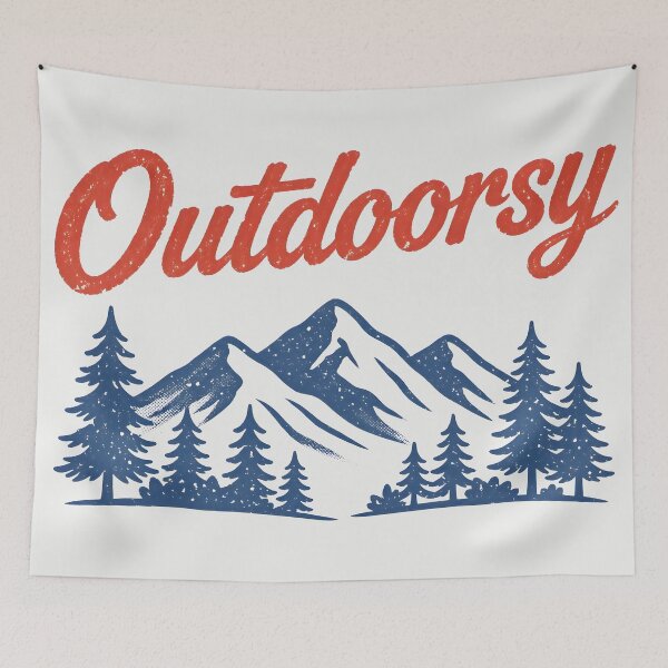 Item preview, Outdoorsy Outdoors Lover Retro Mountain designed and sold by HowToCanadian.