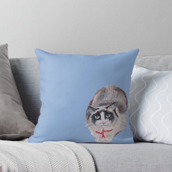 Item preview, Low Angle Ragdoll Cat Portrait - Hand Painted Oil Pastel designed and sold by viviwildpaint.