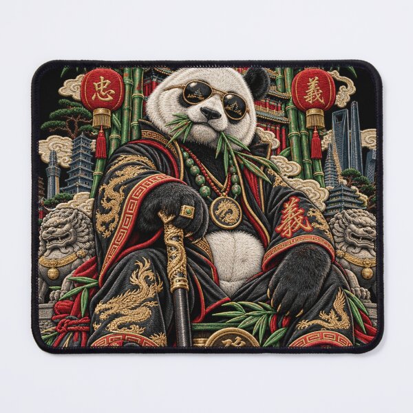 Item preview, Embroidered Panda Streetwear Art – Imperial Chinese Guardian Panda designed and sold by Emoji Emblems.