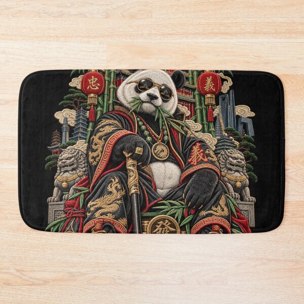 Item preview, Embroidered Panda Streetwear Art – Imperial Chinese Guardian Panda designed and sold by Emoji Emblems.