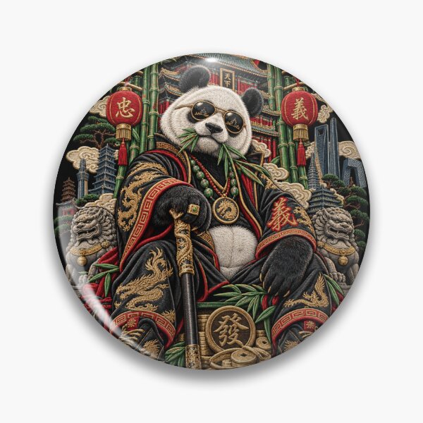 Item preview, Embroidered Panda Streetwear Art – Imperial Chinese Guardian Panda designed and sold by Emoji Emblems.