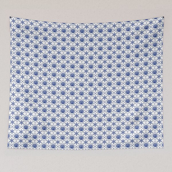 Item preview, Nautical Blue Shell and Starfish Seamless Pattern designed and sold by Onulodesign.