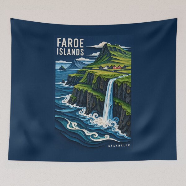 Item preview, Faroe Islands - Gasadalur - Denmark designed and sold by StudioRedKoala.