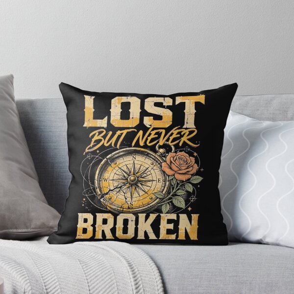 Item preview, Lost But Never Broken Vintage Compass Rose Quote Art designed and sold by Vibe-Vary.