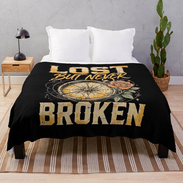 Item preview, Lost But Never Broken Vintage Compass Rose Quote Art designed and sold by Vibe-Vary.