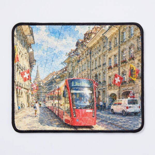 Item preview, Charming European City Street Digital Watercolor Art designed and sold by SlavaArt.