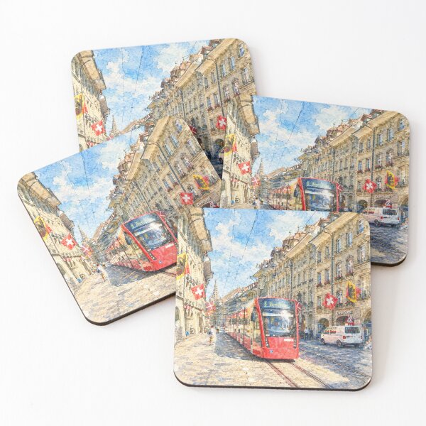 Item preview, Charming European City Street Digital Watercolor Art designed and sold by SlavaArt.