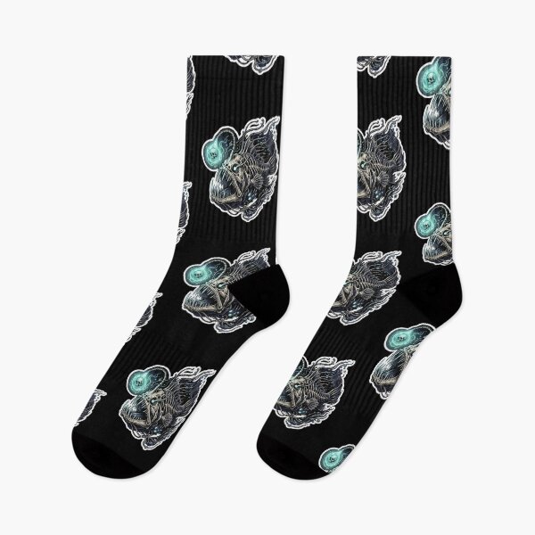 Item preview, Anglerfish Skeleton Deep Sea Bioluminescence Illustration designed and sold by Flying Doggo.