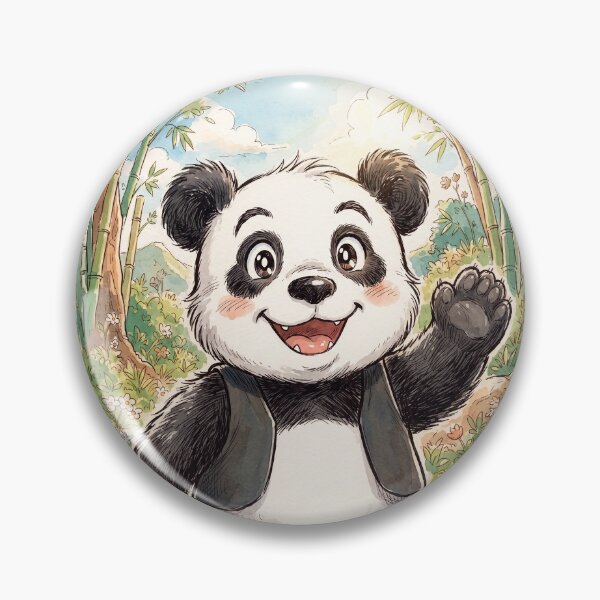 Item preview, Smiling Panda Bear Anime Style designed and sold by Home Decor Art.