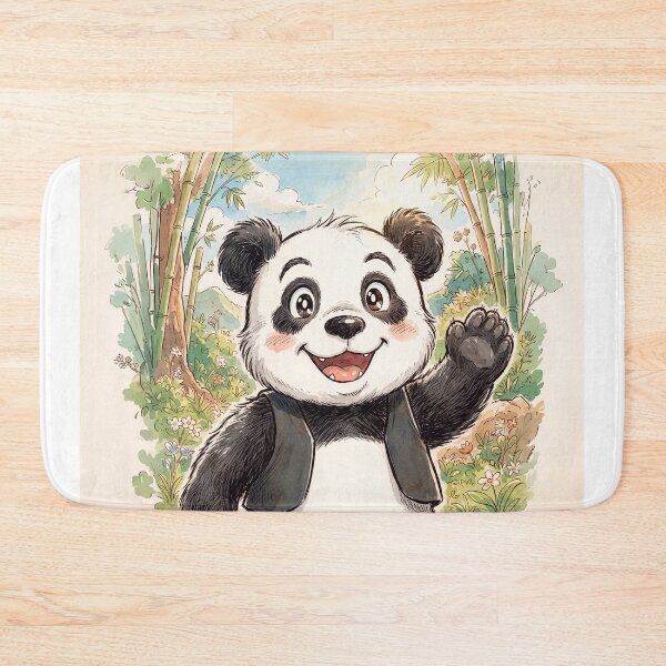 Item preview, Smiling Panda Bear Anime Style designed and sold by Home Decor Art.