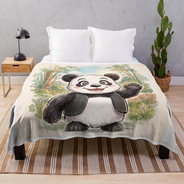 Item preview, Smiling Panda Bear Anime Style designed and sold by Home Decor Art.