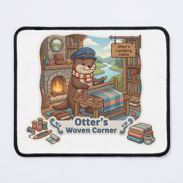Item preview, Cute Otter Weaver – Otter's Woven Corner Cozy Weaving Gift designed and sold by Isliath.