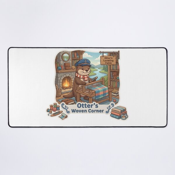 Item preview, Cute Otter Weaver – Otter's Woven Corner Cozy Weaving Gift designed and sold by Isliath.