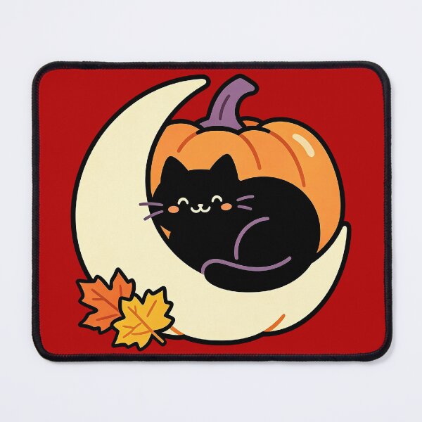 Item preview, Kawaii Black Cat Inside Pumpkin Moon Halloween Art designed and sold by urmoments.